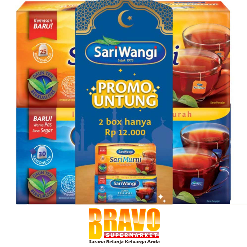 

Bravo Bojonegoro - Sariwangi Teh Celup Valuepack Asli + Sarimurni Banded 30S + 25S