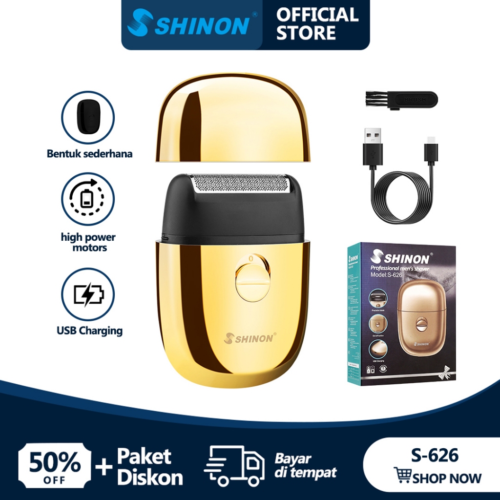 SHINON S-626 Shaver Alat Cukur Rambut Elektrik / Rechargeable Cas Tanpa Kabel / Alat Cukur Rambut / 