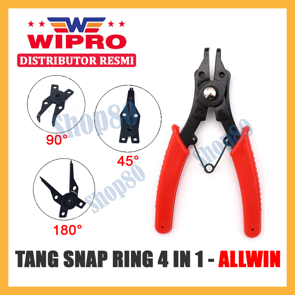 Wipro Tang Snap Ring Circlip Pliers set 4 In 1 Multifungsi - ALLWIN