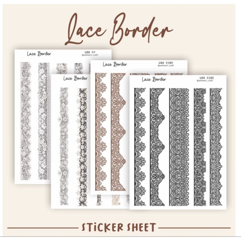 

WHC - Lace Border Washi Sticker for Journaling Scrapbooking