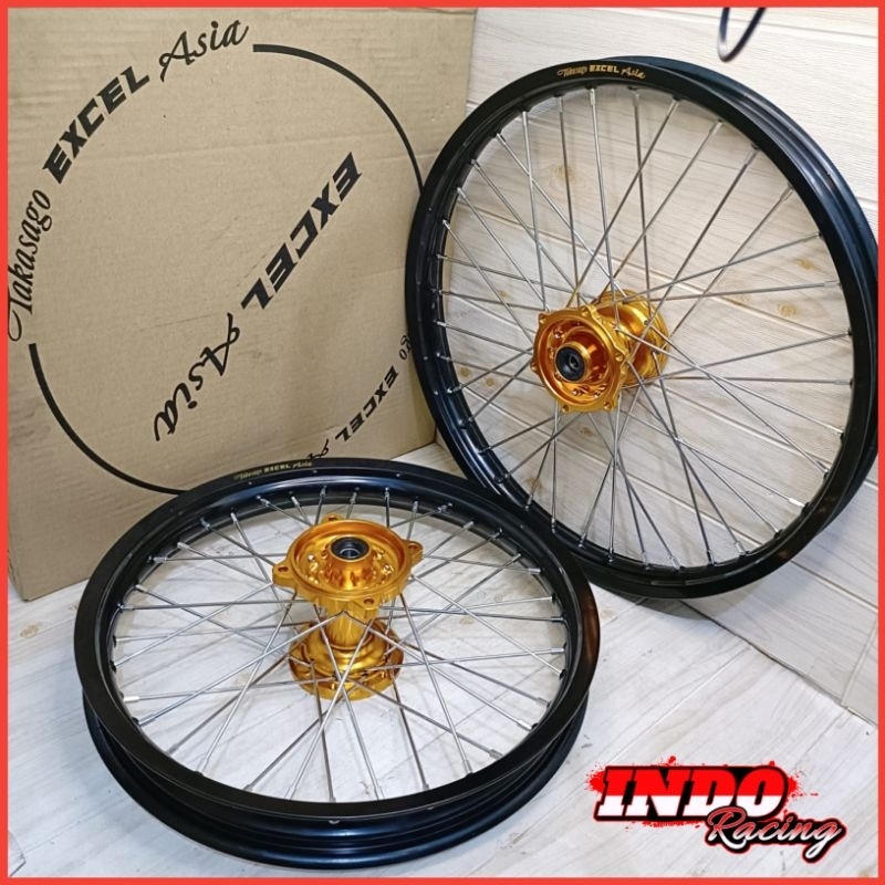 Paket Velg Ring 18 21 CRF WR KLX Dtracker 150 Takasago Excel Asia Tromol Scarlet Racing CNC Trabas