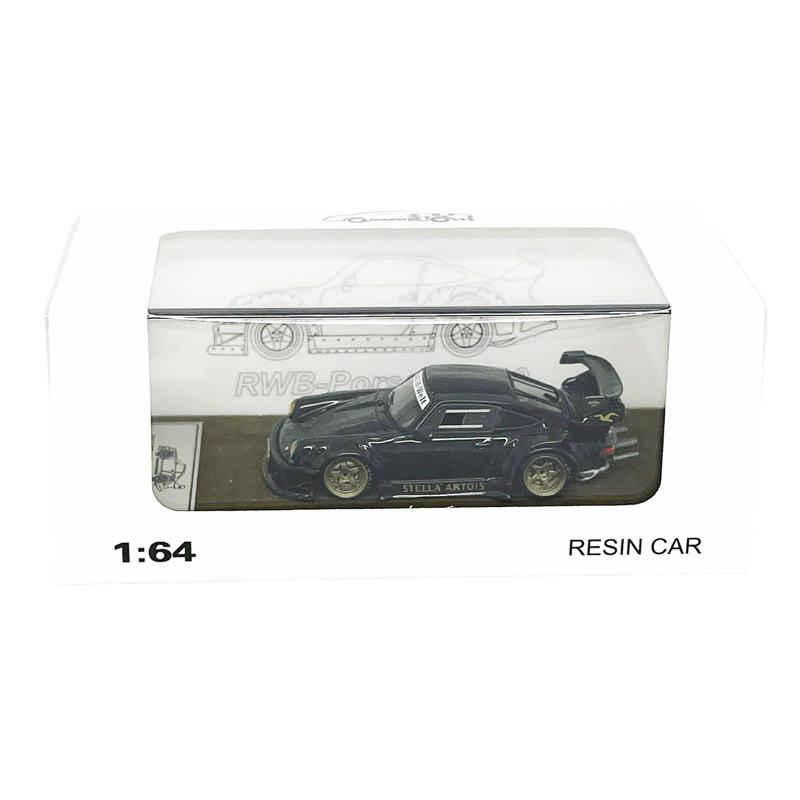 Qidian 64 Porsche RWB 930 Resin Stella Artois Black Metalic