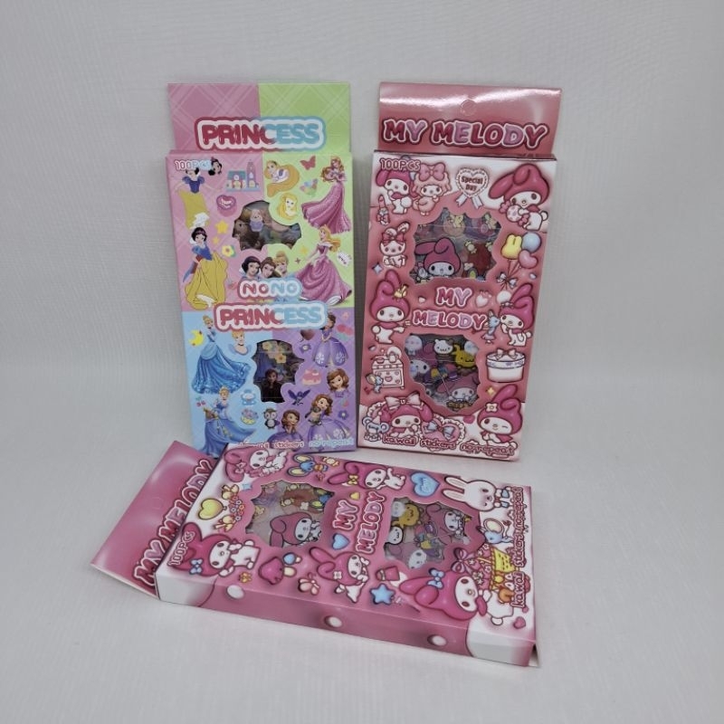 

Stiker buku stiker lucu karakter sanrio princes stiker anak anak kuromi melody frozen @1box 100pc