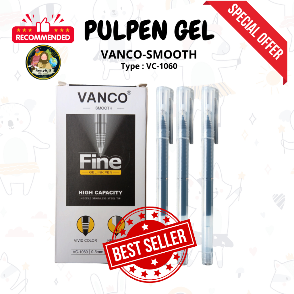 

VANCO Pulpen Gel VC-1060 Tinta Hitam 0,5 mm [ 1 PACK ISI 12 ] [ 1 PAK ISI 6 ]