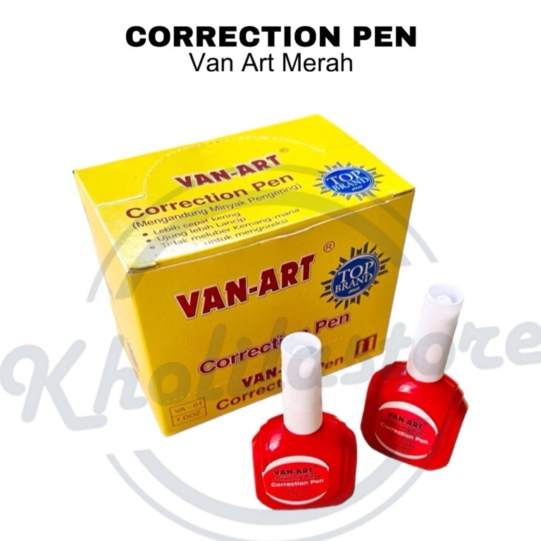 

KODE J26T 12 pcs Correction Pen Tipe X Van Art Merah VA1