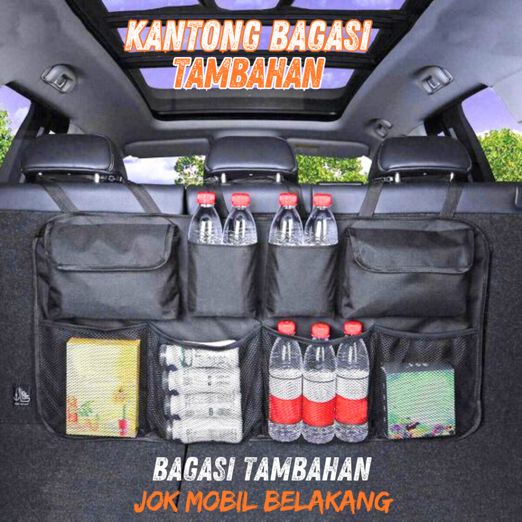 Bagasi tambahan belakang mobil Car Organizer bag Tas Kantong gantung jok mobil banyak saku kompartem
