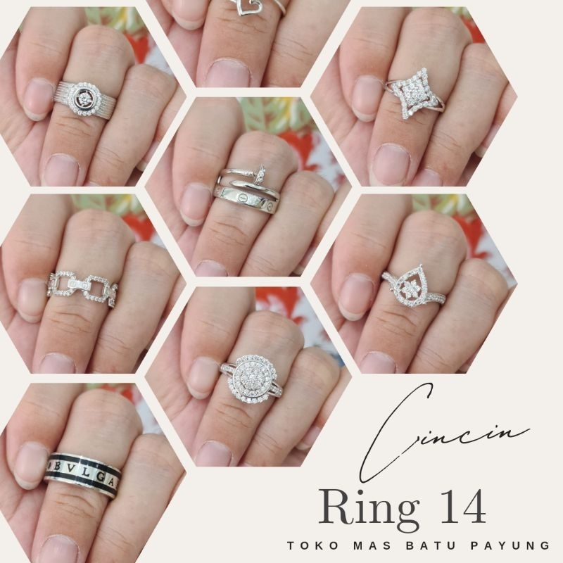 WAJIB TANYAK STOK REALPIC CINCIN EMAS PUTIH ASLI KADAR 8K-9K 375-420 RING 14 | AKSESORIS WANITA KORE