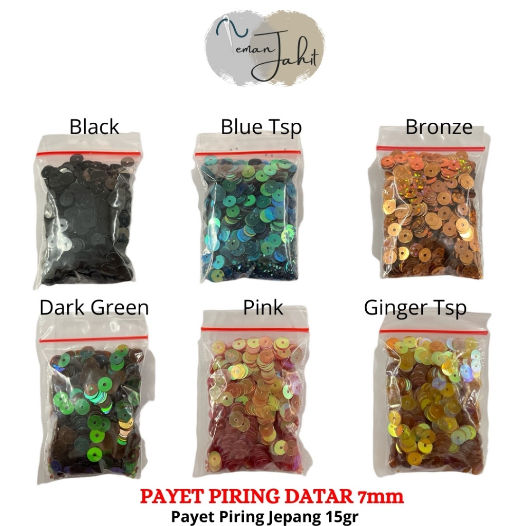 Payet Piring Datar Premium 7mm per15gram / Payet Remboci Piring Flat/ Payet Jepang