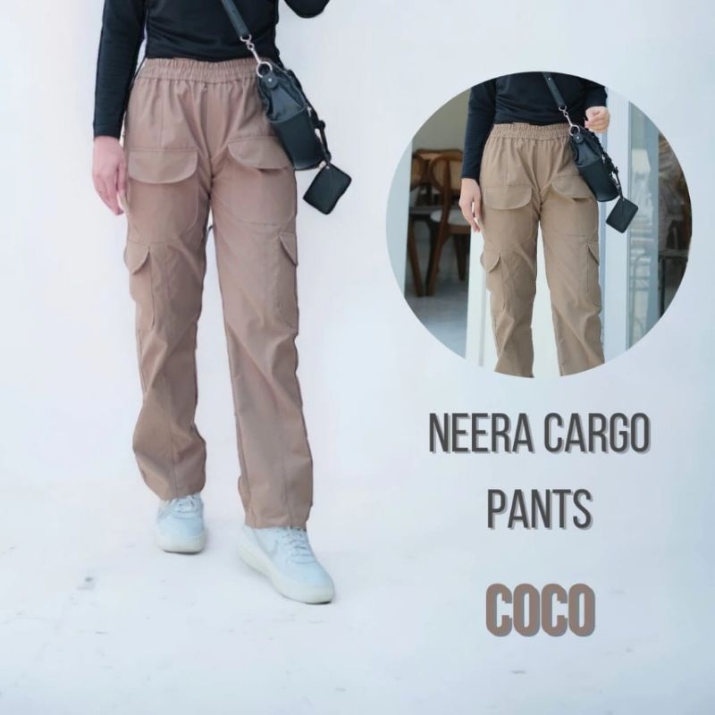 Celana Cargo wanita/pinggang full karet