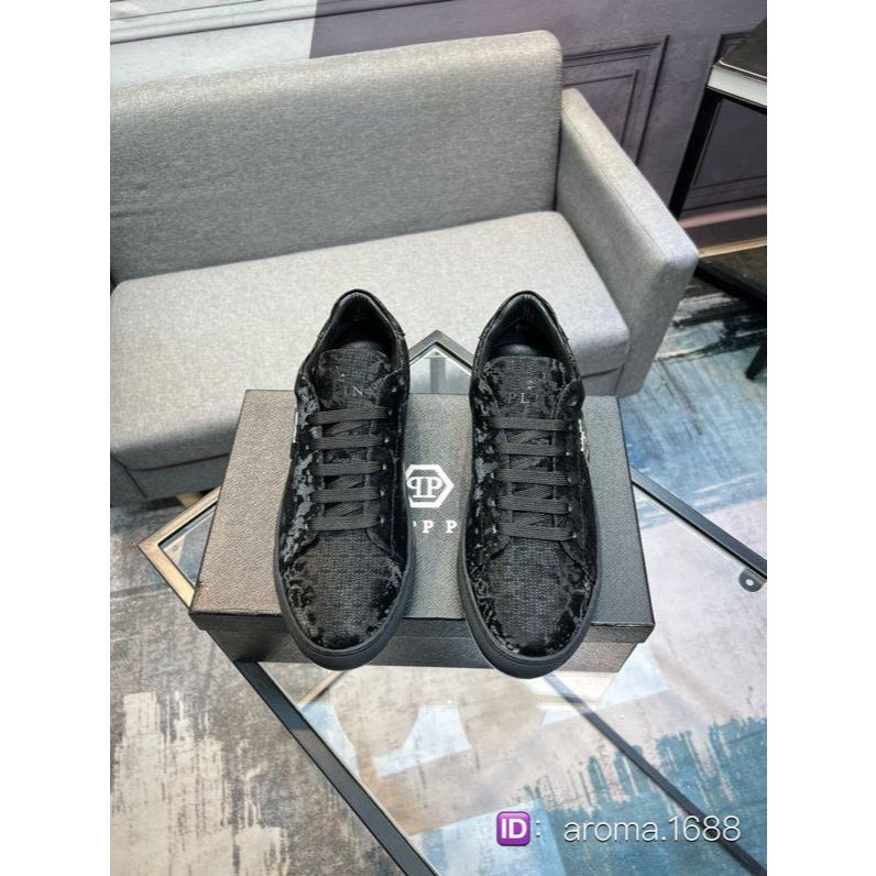 Philipp Plein sepatu pria biasa sepatu Oxford