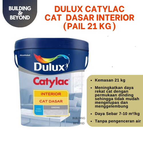 CAT DASAR TEMBOK DINDING DULUX CATYLAC INTERIOR EMBER PAIL 21 KG