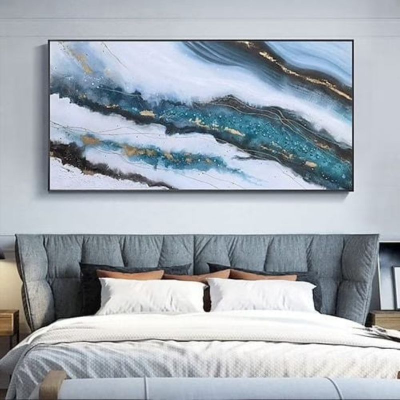 lukisan abstrak modern minimalis include frame