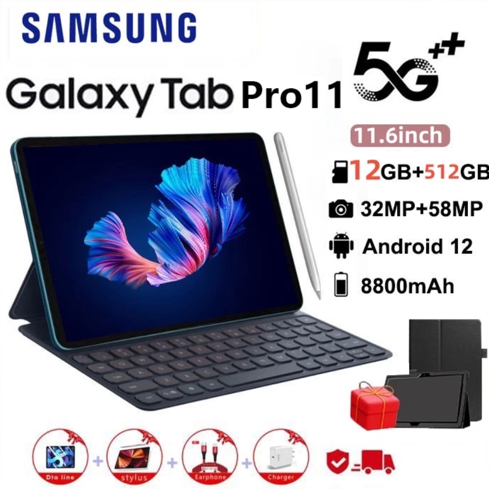 Tren Baru CODTablet Murah 5G Baru Asal Galaxy Pro11 Tab 116inch RAM 12GB512GB ROM Tablet Pembelajara