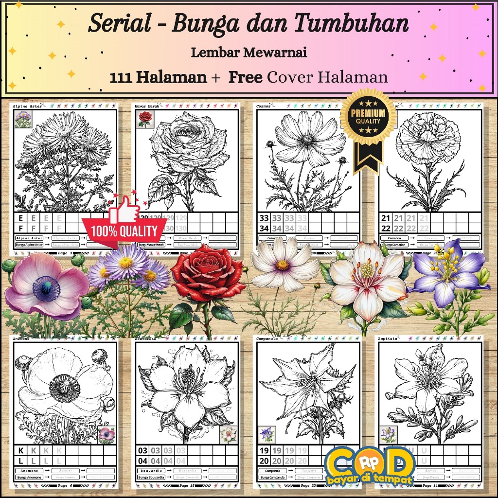 

Buku Mewarnai Anak Murah | Lembar Mewarnai Anak | Buku Mewarnai Anak TK, Usia Dini, dan Remaja Aesthetic Lucu | Buku Mewarnai Anak 3 Tahun | Lembar Mewarnai Bunga dan Tumbuhan | Lembar Mewarnai Serial Bunga dan Tumbuhan