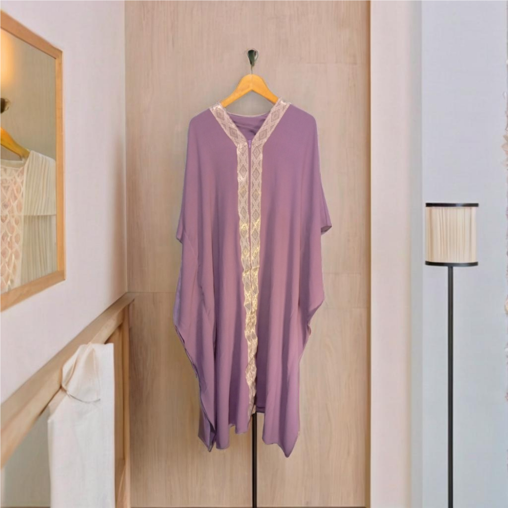 Azizah Purple Kaftan Premium Dress