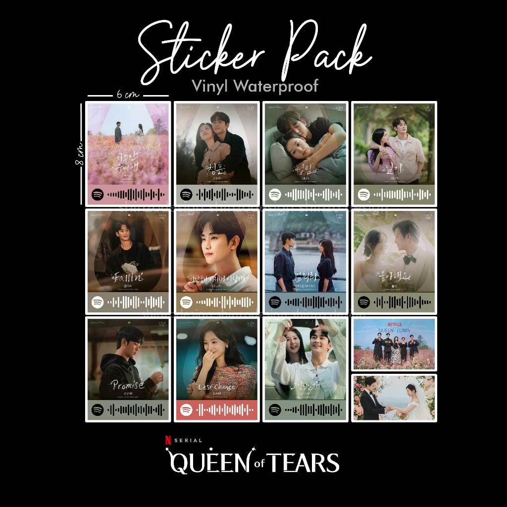 Sticker Pack Queen Of Tears - Stiker Lagu Spotify OST Queen Of Tears Kim Shoo Hyun Kim Ji Won