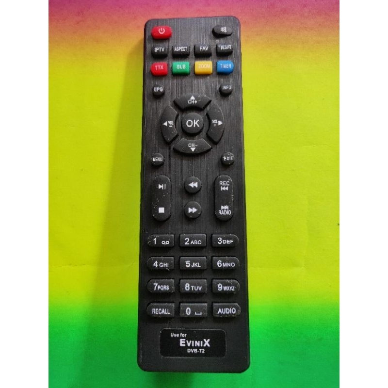 Remote STB DVB T2 EVINIX H1 tombol empuk berkualitas