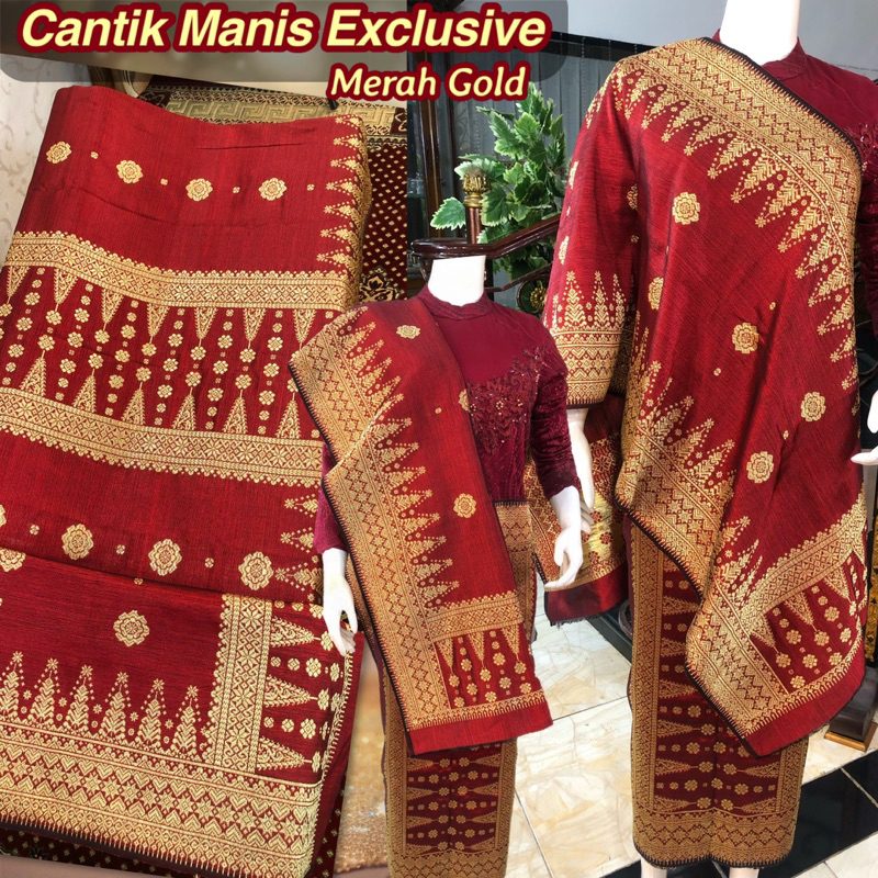 Songket Cantik Manis Exclusive Merah Gold /songket tenun asli palembang /ilham songket palembang /so