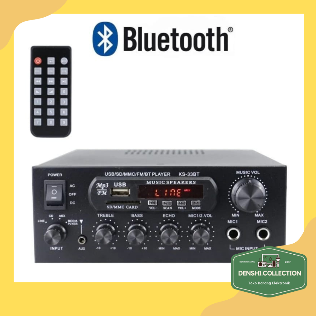 Kerndy Bluetooth EQ Audio Amplifier Home Theater FM 1000W-KS-33BT