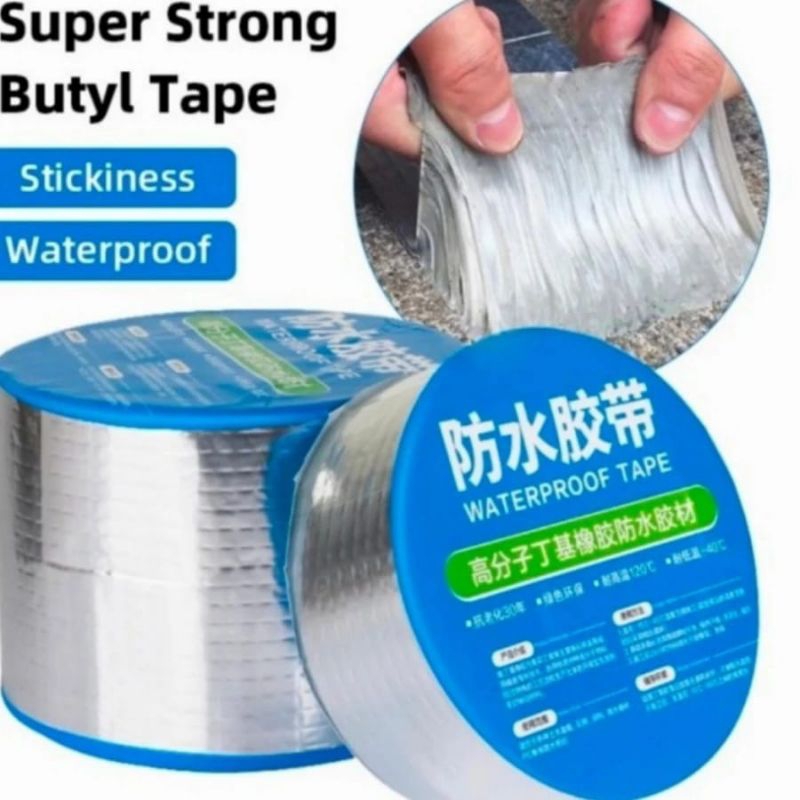 (PS) Lakban 5 Meter & 3 Meter Alumunium Foil Anti Bocor Lakban Waterproof Tape Anti Panas