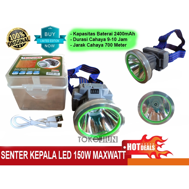 Senter Kepala LED 150W Headlamp Super Terang Maxpower MX 6805