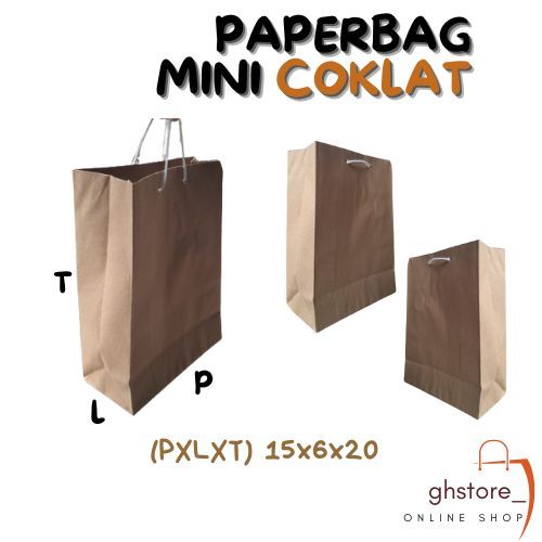 

Paper bag polos coklat mini / paperbag COKLAT POLOS / tas kertas murah polos /souvenir/snack