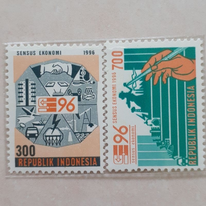 

Perangko Indonesia Sensus Ekonomi Tahun 1996 set lengkap 2pcs