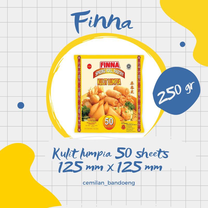 

FINNA KULIT LUMPIA PREMIUM UKURAN 125 MM X 125 MM 50 SHEETS