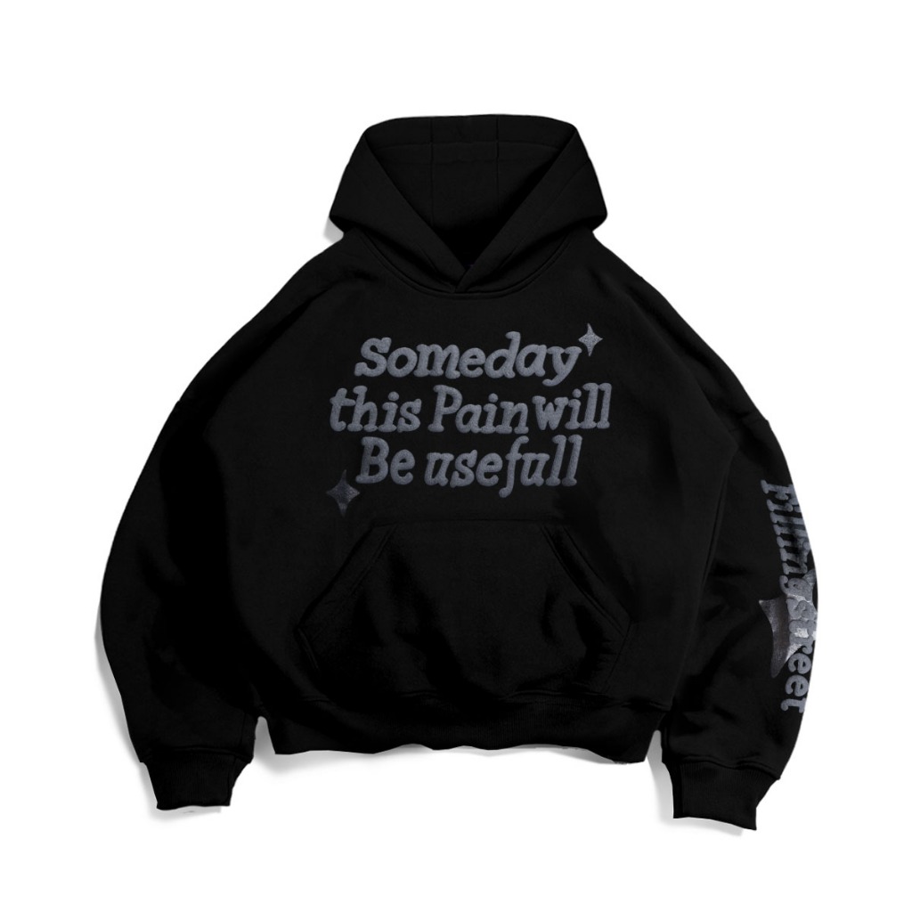 Hoodie Boxy oversize Fillingstreet - Pain Black