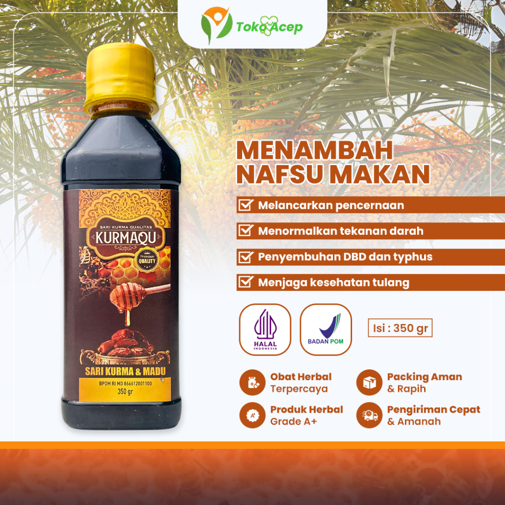 

KurmaQu Sari Kurma Obat Rematik, Kesemutan, Nyeri Sendi,Radang sendi, Asam Urat, Mati rasa dan Keram, Jari terasa Kebas, Sakit Pinggang, Menstabilkan Gula Darah, Mencegah Kolesterol, Syaraf Kejepit, Sakit Pundak Dan Leher, Meningkatkan Stamina Tubuh