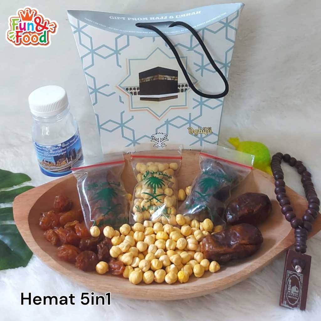 

Hampers Souvenir Paket Oleh-oleh Haji dan Umroh Paket Hemat 5in1