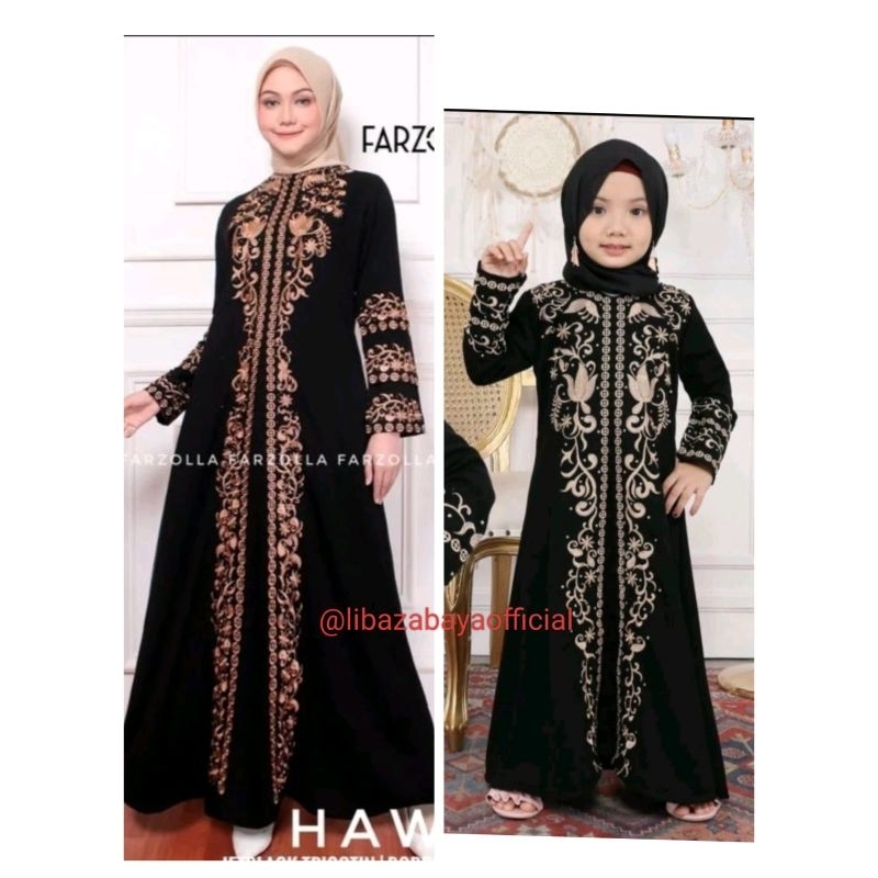 COUPLE IBU DAN ANAK Ramadhan Store Abaya Arab Saudi Hitam Couple Ibu Dan Anak Anak Bordir Turkey 270