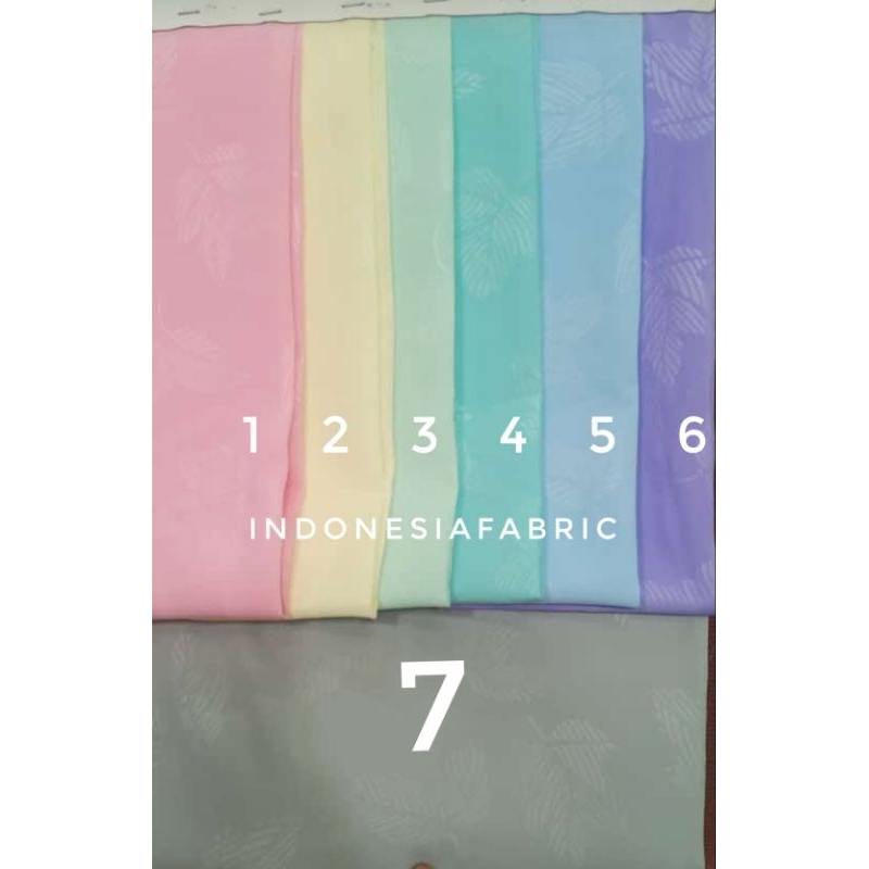 Kain Wolfis Emboss motif Pastel Series bahan gamis tunik jilbab kerudung koko kemeja kemko pashmina 