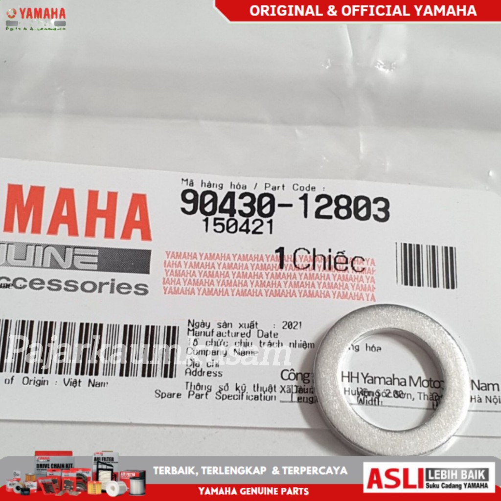 RING PAKING BAUT PEMBUANGAN OLI MESIN YAMAHA B6H2 ALL NEW NMAX N MAX 155 AEROX LEXI ORIGINAL 90430-1