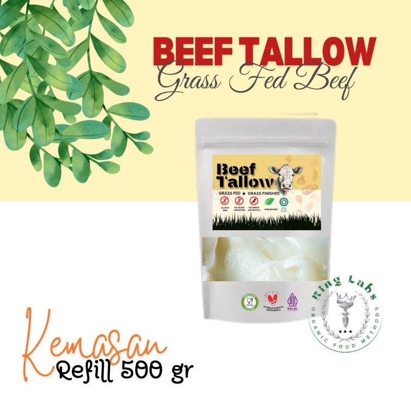 

Refill Beef Tallow (Grass Fed Beef) - Minyak Lemak Sapi kemasan Pouch 500 gram