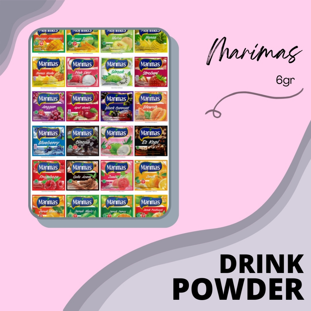 

DRINK POWDER | BUBUK MINUMAN | SERBUK MINUMAN | MARIMAS MINUMAN SERBUK ANEKA RASA | MARIMAS