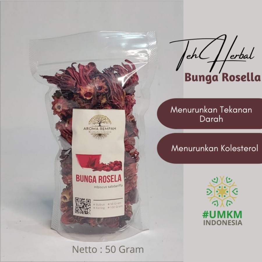 

BUNGA ROSELLA TEH ROSELA MERAH KERING REMPAH HERBAL JSR ALAMI