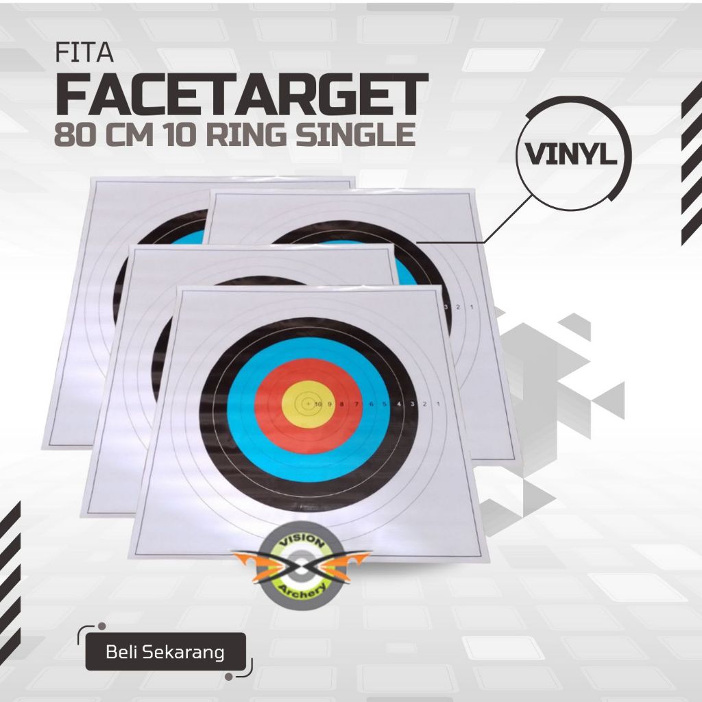 Face Target Fita 80cm 10 Ring Target Arrow / Target Face Standar Turnamen - Vision Archery