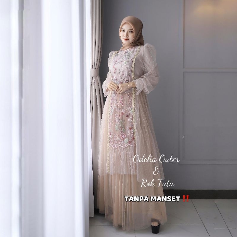 Odelia Outer Brokat Bungga Renda kombinasi Tile Doty FREE  Rok Tutu
