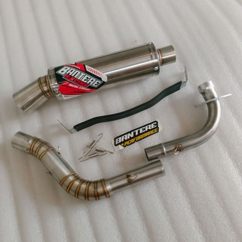 KNALPOT SAMLONG ORIGINAL BANTERE EXHAUST UNTUK VARIO MIO AEROX NMAX PCX FINO MIO GENIO INLET 38mm INLET 50mm