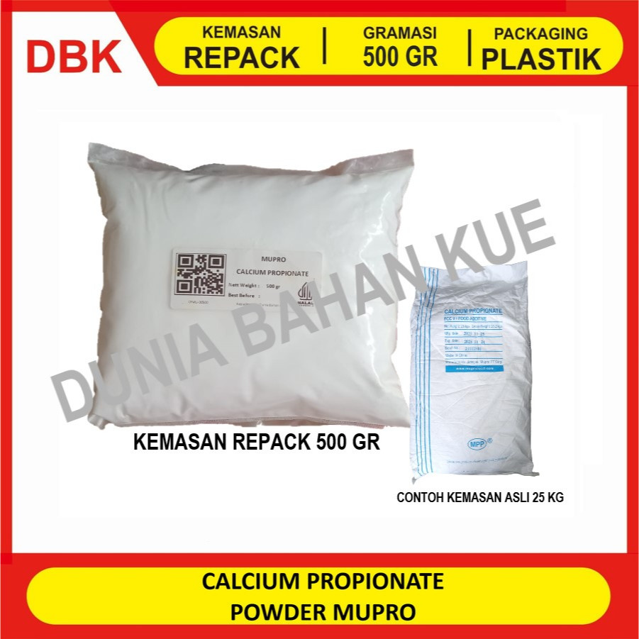 

CALCIUM PROPIONATE POWDER MUPRO - REPACK 500 GR / PENGAWET MAKANAN FOOD GRADE