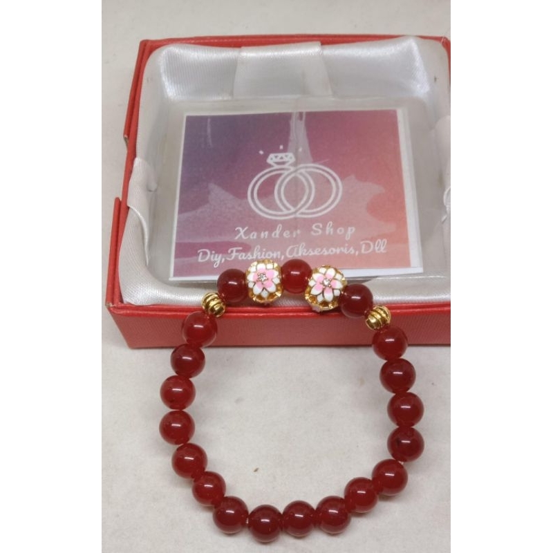 GELANG GIOK MERAH NATURAL BUNGA