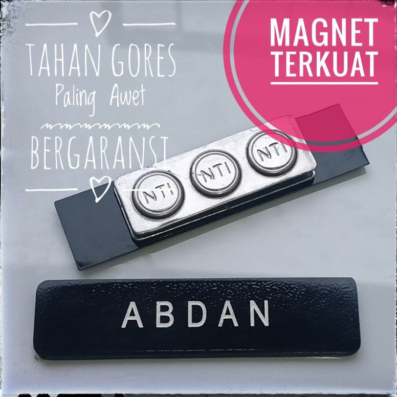

KODE L7L2 NAME TAG TERBAIK Paling Awet Ter Awet Durable Tahan Lama Tidak Gampang Rusak Bergaransi Seumur Hidup Seller Pengait Peniti Magnet Terkuat Name Tag Indonesia Name Tag Bergaransi Name Tag Berkualitas