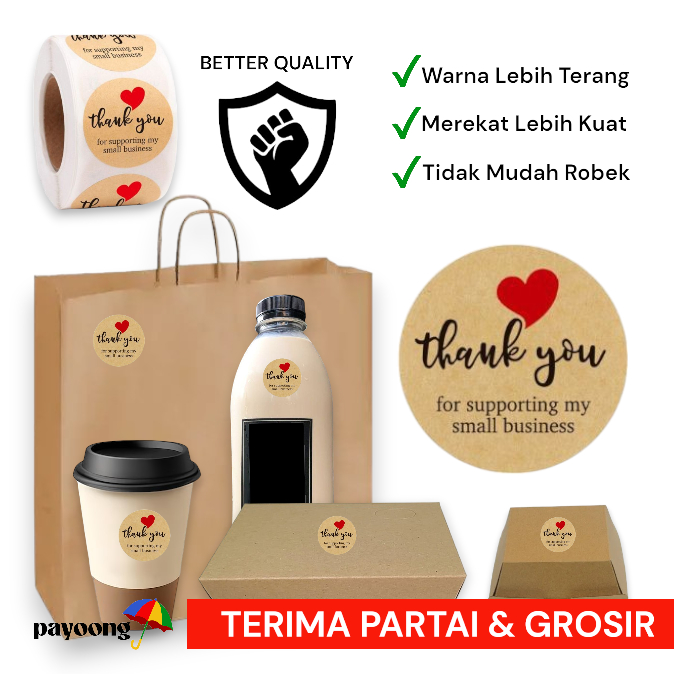 

(High Quality) Sticker Thank You 1 Roll isi 500 2.5 cm