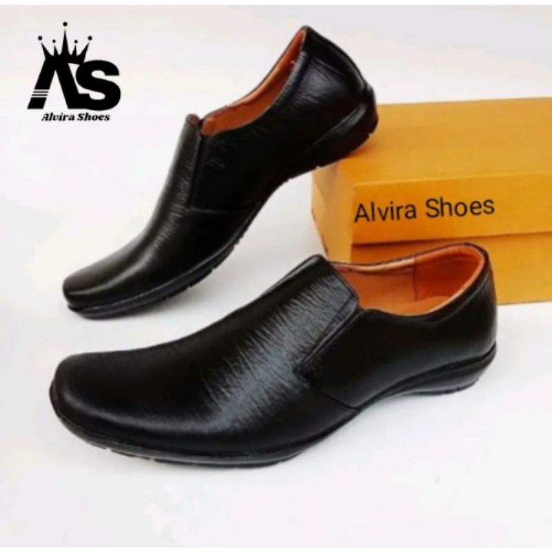 Sepatu pria kulit Asli, Sepatu Pantofel pria kulit Asli, Sepatu Kantor kulit sapi asli, Sepatu Pria 