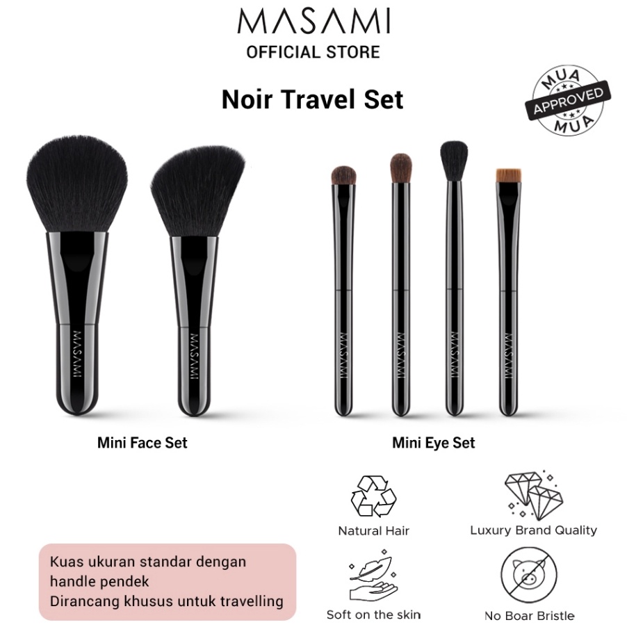 1111 Noir Travel Set  Mini Eye Set  Mini Face Set  Brush Set Travel Size