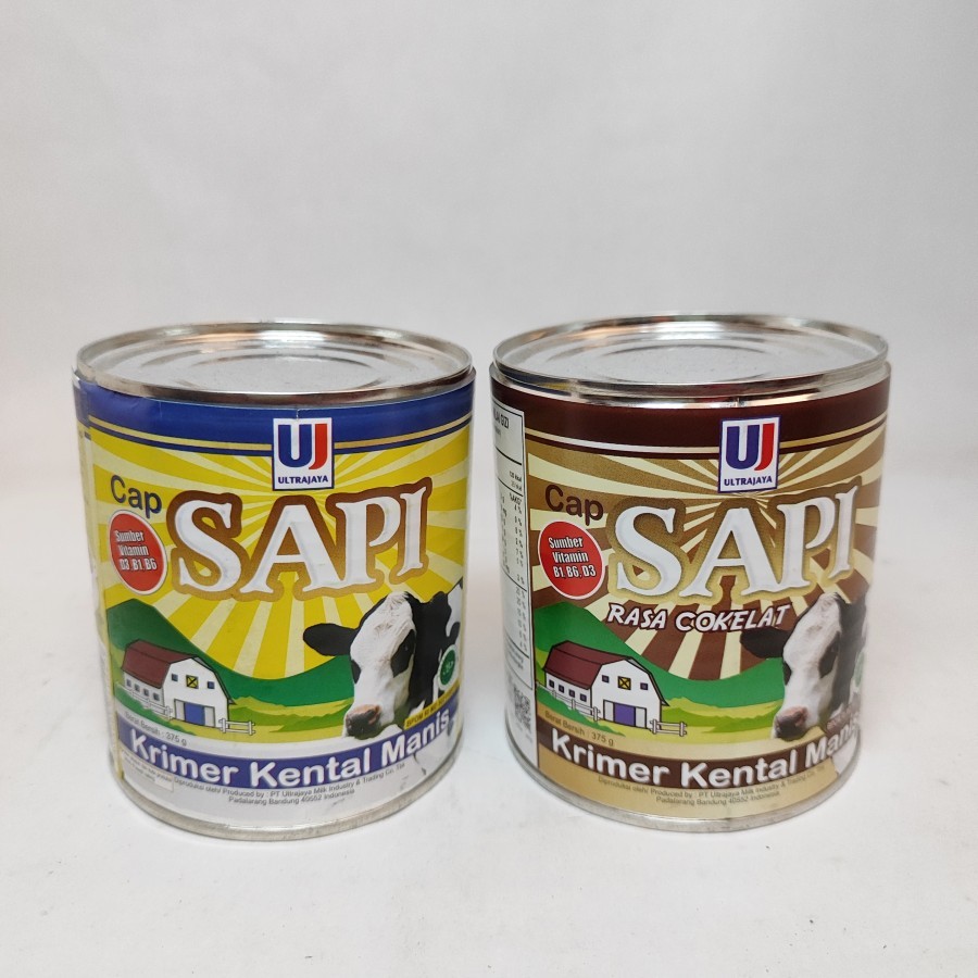 

SKM Ultra Jaya Krimer Kental Manis Cap Sapi Rasa Cokelat / Putih 375 g