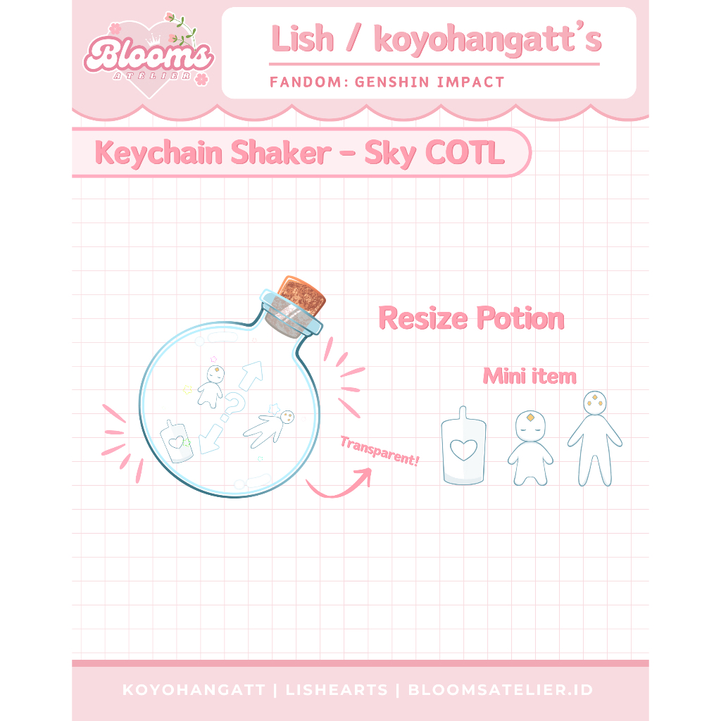 Keychain Shaker Sky COTL - Sky Children of The Light Resize Potion