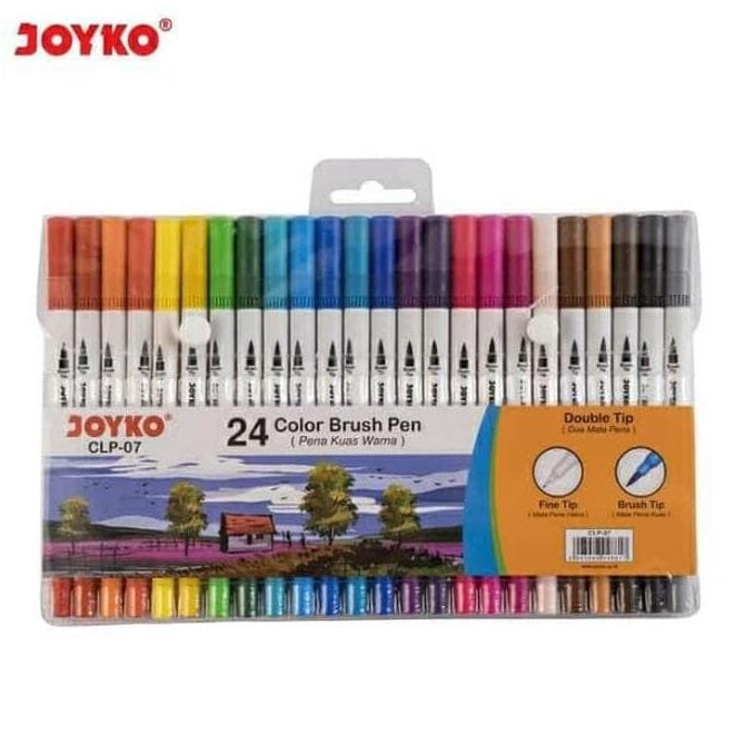 

KODE B88R Joyko Color Brush Pen double tip Set 24warna CLP7