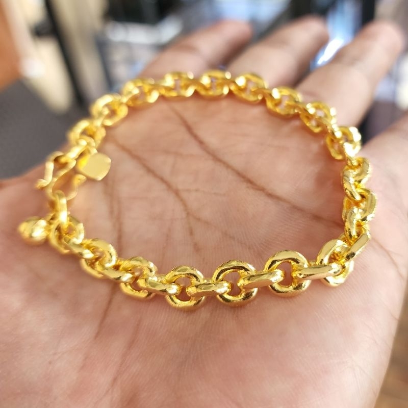 Gelang Rantai Nori Jumbo Lapis Emas 24k